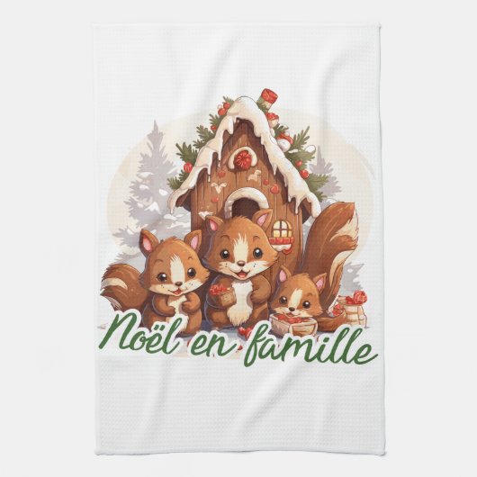 Kerstmis met familie theedoek (Verticaal)