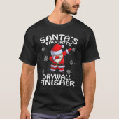 Kerstmis met favoriete Drywall-finisher T-shirt (Voorkant)