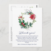 Kerstmis met feestdag bedankt briefkaart (Voorkant / Achterkant)