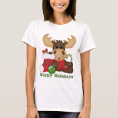 Kerstmis met feestdag cartoon t-shirt (Voorkant)