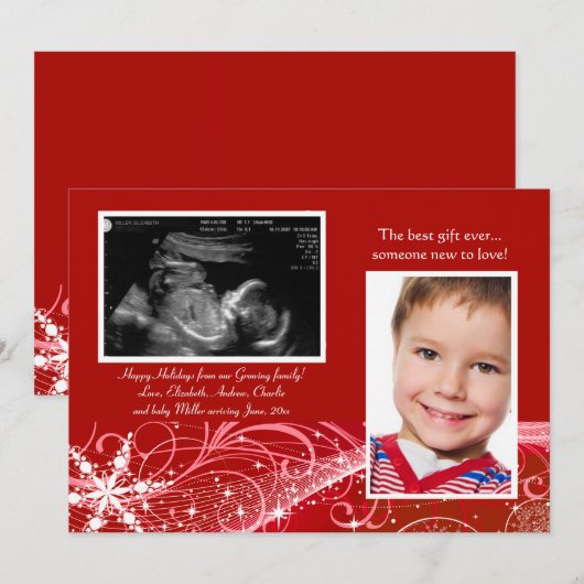 Kerstmis met feestdag feestdagenkaart (Voorkant / Achterkant)