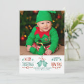 Kerstmis met feestdag feestdagenkaart (Staand voorkant)