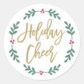 Kerstmis met feestdag - Modern Gold Script-kerstmi Ronde Sticker (Voorkant)