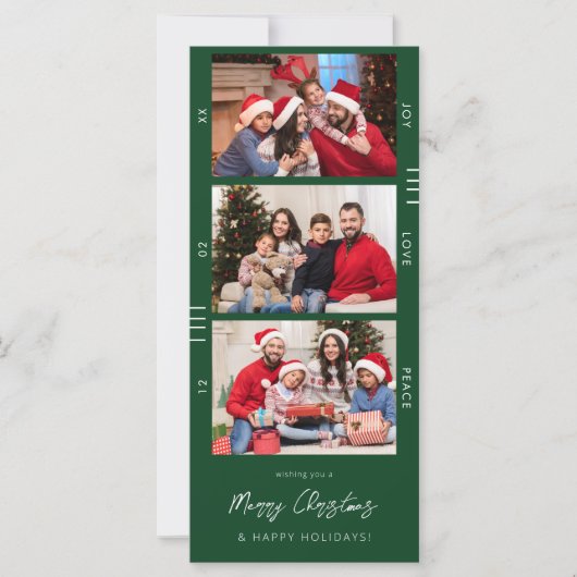 Kerstmis met feestdag Multi Photo Retro Filmstrip (Voorkant)