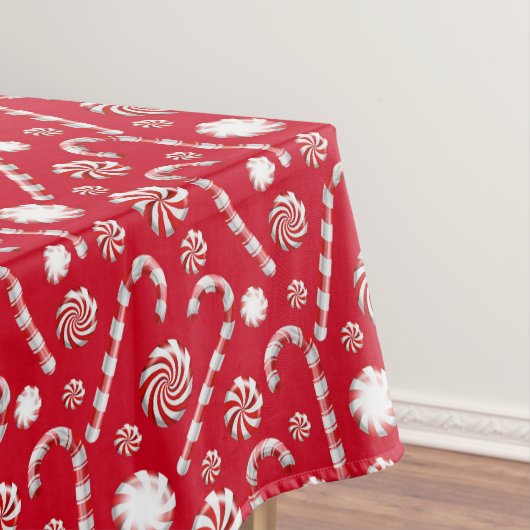 Kerstmis met feestdag rode en witte wintersnoer tafelkleed (Voorbeeld)