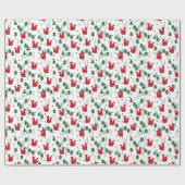 Kerstmis met feestdag wit cadeaupapier (Vlak)