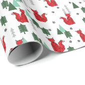 Kerstmis met feestdag wit cadeaupapier (Rol Hoek)
