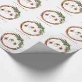 Kerstmis met Feestdagen met JAREN Floral Script Cadeaupapier (Hoek)