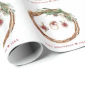 Kerstmis met Feestdagen met JAREN Floral Script Cadeaupapier (Rol Hoek)