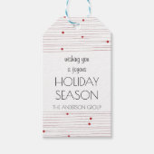 Kerstmis met feestelijke feestdag in het bedrijf cadeaulabel (Voorkant)