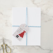 Kerstmis met feestelijke feestdag in het bedrijf cadeaulabel (Met Touw)