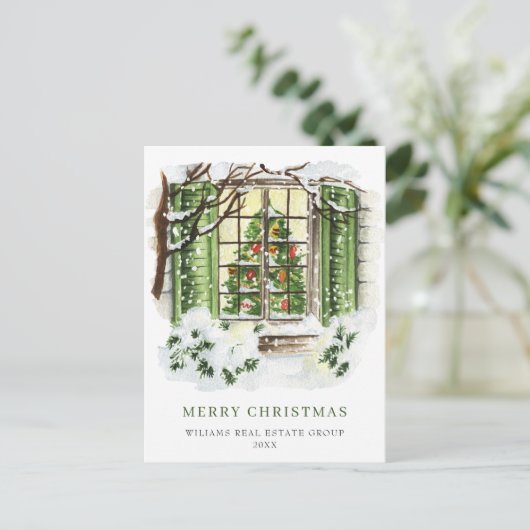 Kerstmis met feestelijke feestelijke feestdag feestdagenkaart (Staand voorkant)