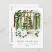 Kerstmis met feestelijke feestelijke feestdag feestdagenkaart (Voorkant / Achterkant)