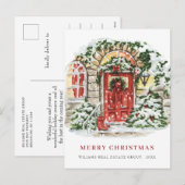 Kerstmis met feestelijke feestelijke feestdag feestdagenkaart (Voorkant / Achterkant)