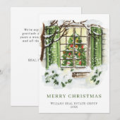 Kerstmis met feestelijke feestelijke feestdag feestdagenkaart (Voorkant / Achterkant)