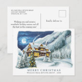 Kerstmis met feestelijke feestelijke feestdag feestdagenkaart (Voorkant / Achterkant)