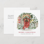 Kerstmis met feestelijke feestelijke feestdag feestdagenkaart (Voorkant / Achterkant)