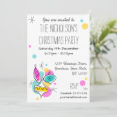 Kerstmis met Flamingo Side Multi-back-upuitnodigin Kaart (Staand voorkant)