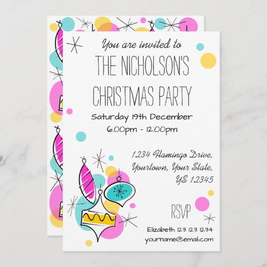 Kerstmis met Flamingo Side Multi-back-upuitnodigin Kaart (Voorkant / Achterkant)