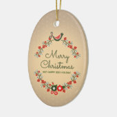  kerstmis met Floral Keramisch Ornament (Links)