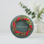 Kerstmis met fluwelen lint kaart (Staand voorkant)