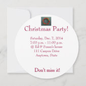 Kerstmis met fluwelen lint kaart (Achterkant)