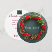 Kerstmis met fluwelen lint kaart (Voorkant / Achterkant)