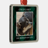 Kerstmis met foto Buffalo Pet Metalen Ornament (Rechts)