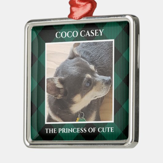 Kerstmis met foto Buffalo Pet Metalen Ornament (Links)