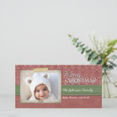 Kerstmis - met  fotogrens - feestdagenkaart (Staand voorkant)