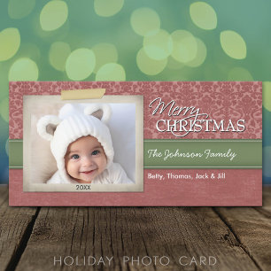 Kerstmis - met fotogrens - feestdagenkaart