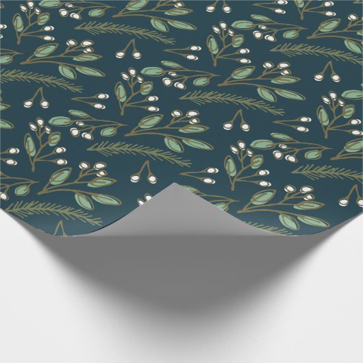 Kerstmis met gebankelde kerst cadeaupapier (Hoek)