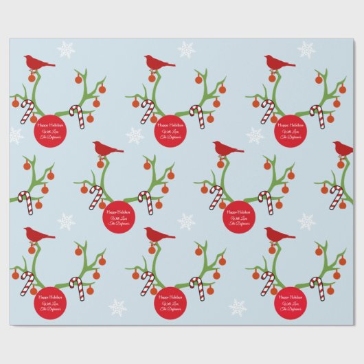 Kerstmis met gepersonaliseerde rendierAntlers Cadeaupapier (Vlak)