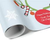 Kerstmis met gepersonaliseerde rendierAntlers Cadeaupapier (Rol Hoek)