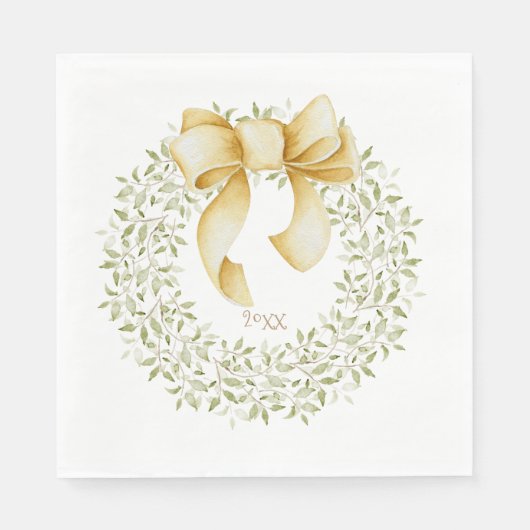 Kerstmis met Gold Bow, land op maat Servet (Voorkant)