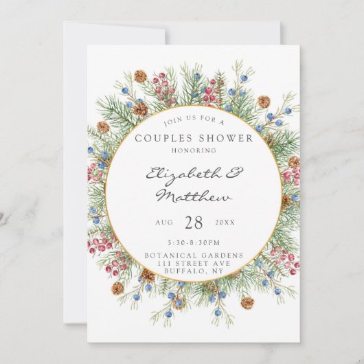 Kerstmis met Gold Couples — Shower Kaart (Voorkant)