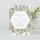 Kerstmis met Gold Engagement Party Kaart (Staand voorkant)