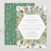 Kerstmis met Gold Engagement Party Kaart (Voorkant / Achterkant)