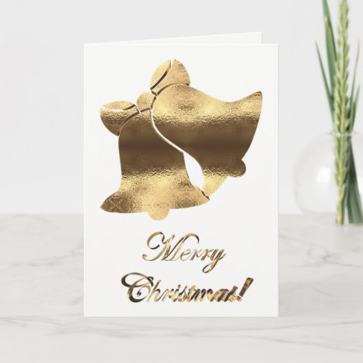Kerstmis met Gold White Elegant Merry kerst Feestdagen Kaart (Voorkant)