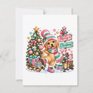 Kerstmis met Golden Retriever Kaart