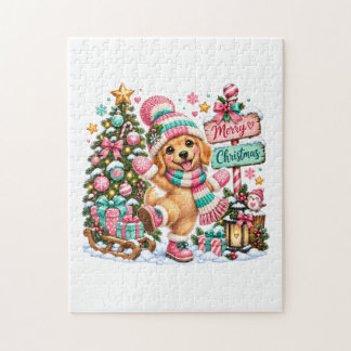 Kerstmis met Golden Retriever Legpuzzel