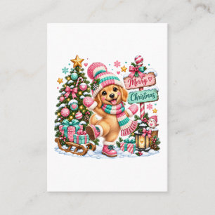 Kerstmis met Golden Retriever Visitekaartje
