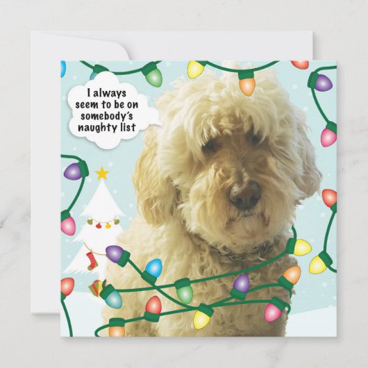 Kerstmis met Goldendoodle, leuk Doodle-plezier Kaart (Voorkant)