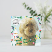 Kerstmis met Goldendoodle, leuk met Doodle Kaart (Staand voorkant)