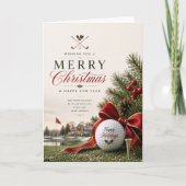 Kerstmis met golf thema voor golfer kaart (Voorkant)