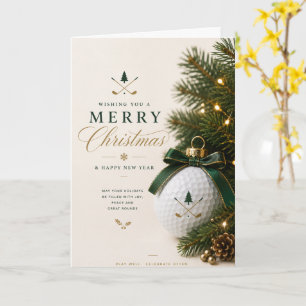 Kerstmis met golf thema voor golfer kaart