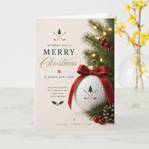 Kerstmis met golf thema voor golfer kaart