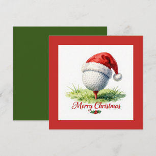 Kerstmis met golfbal feestdagenkaart