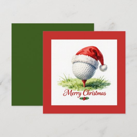 Kerstmis met golfbal feestdagenkaart (Voorkant / Achterkant)