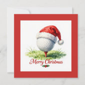 Kerstmis met golfbal feestdagenkaart (Voorkant)